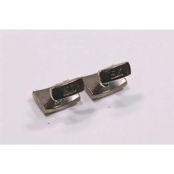 Ermenegildo Zegna 925 Sterling Silver Cufflinks EZ Logo in Wooden Box - Picture 7 of 13